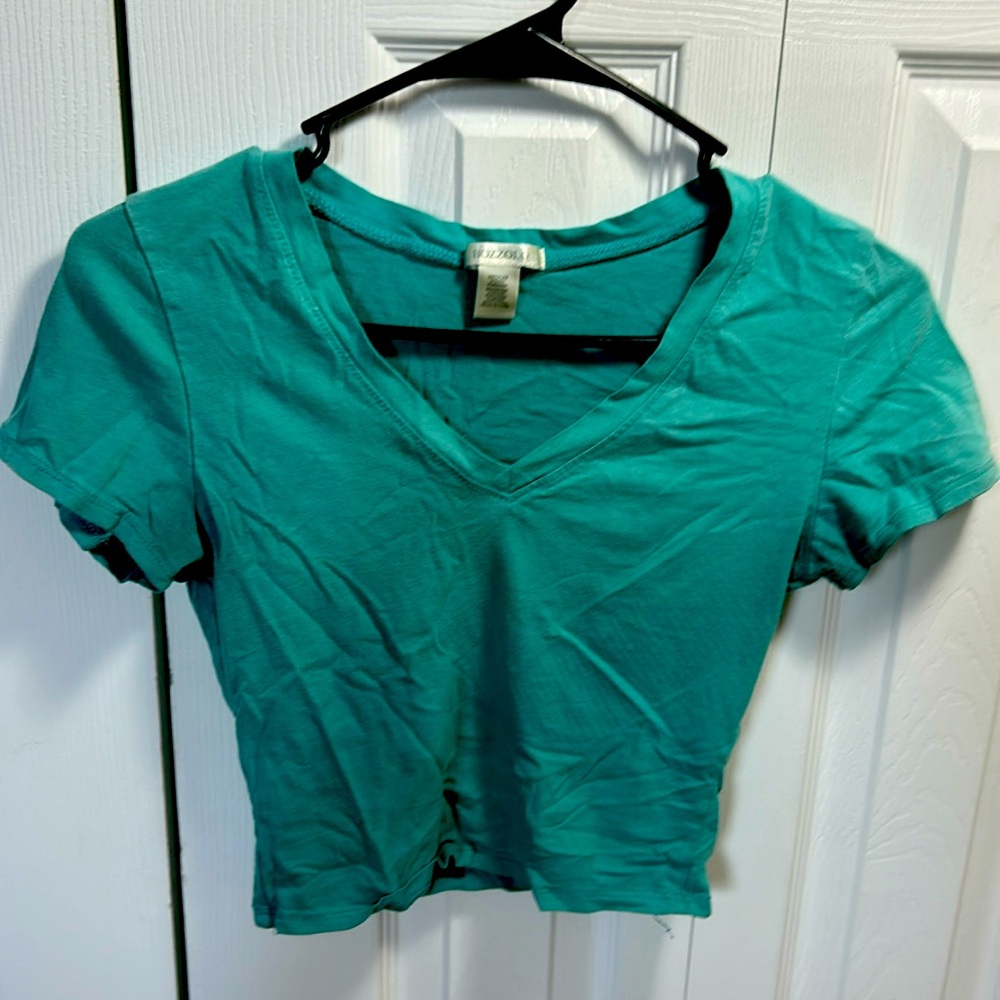 medium teal crop top
